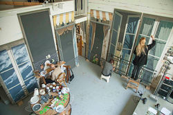 Trompe l'oeil peinture fenêtres Beaubourg - Artiste peintre à Paris